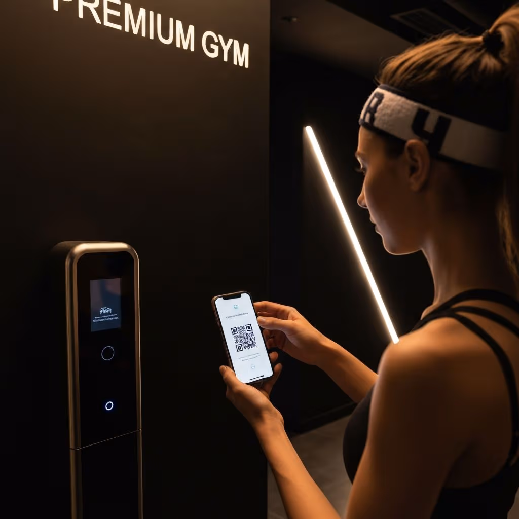 Digital access med telefon till IW nära gym